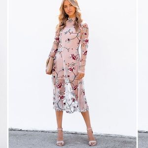 Vici floral embroidered midi dress